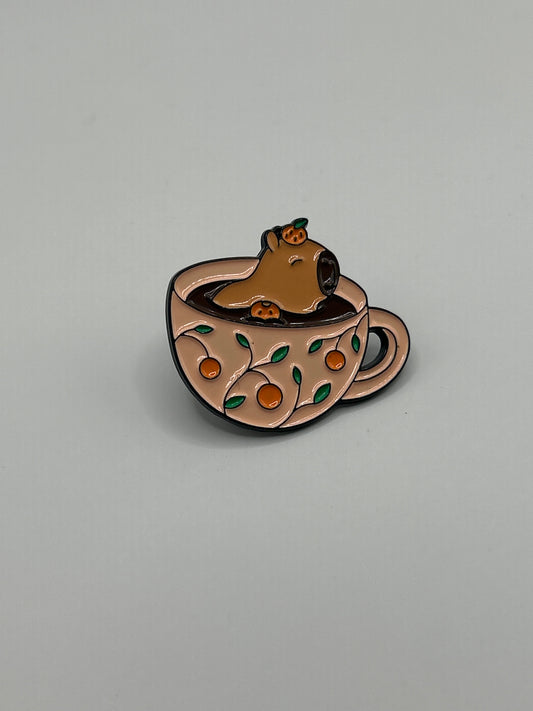 Capybara Teacup Pin