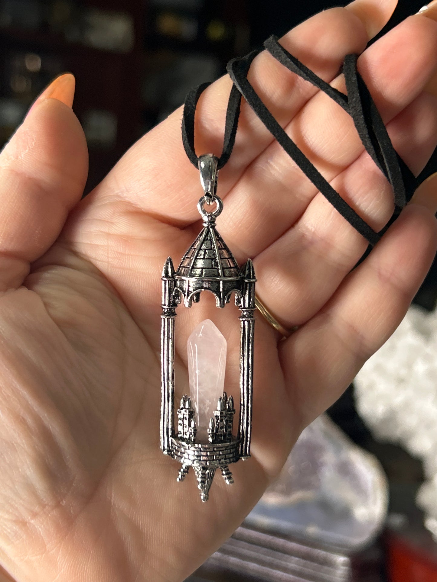 Rose Quartz Gothic Necklace