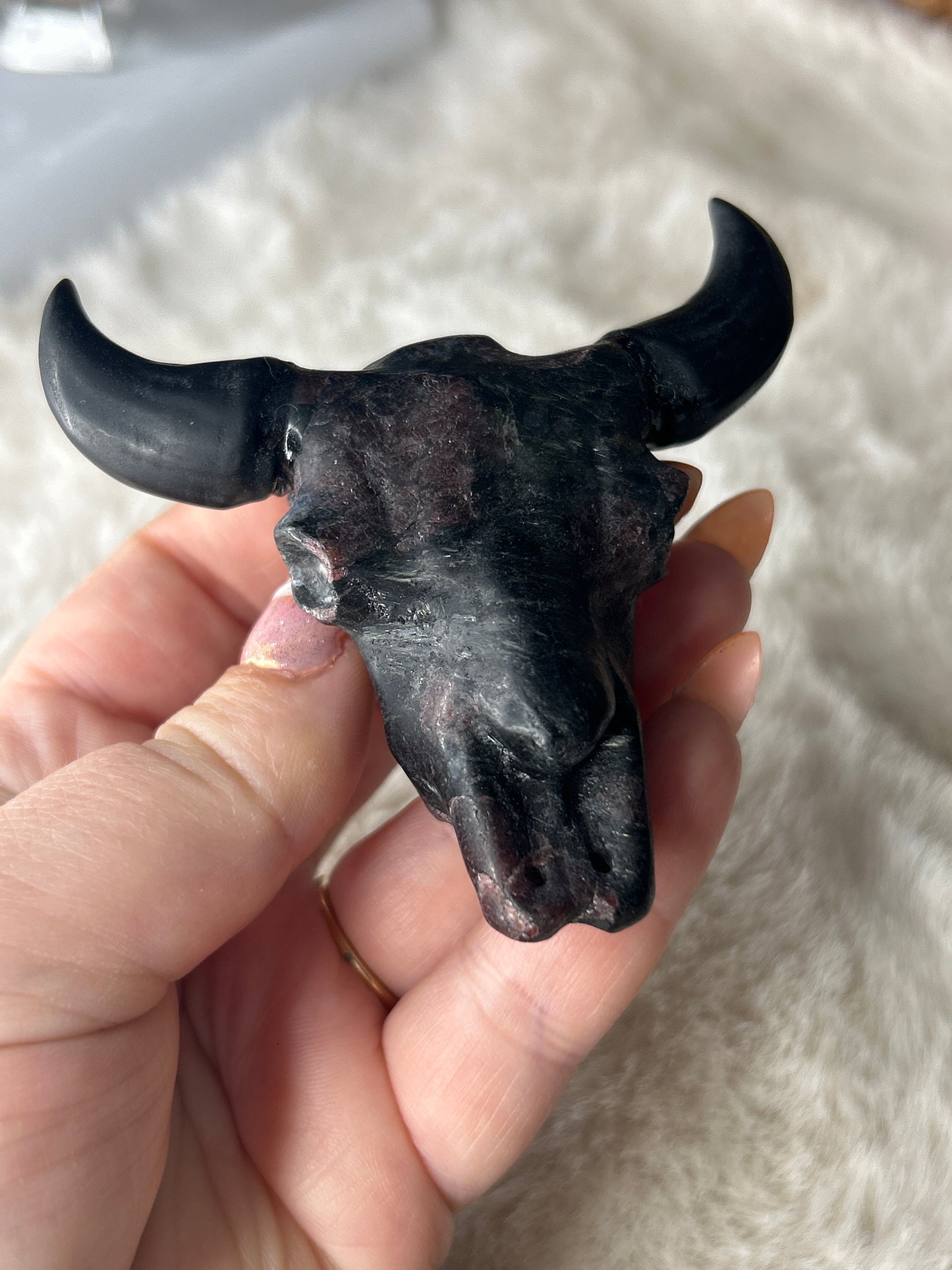 Garnet x Astrophyllite Bull Skull