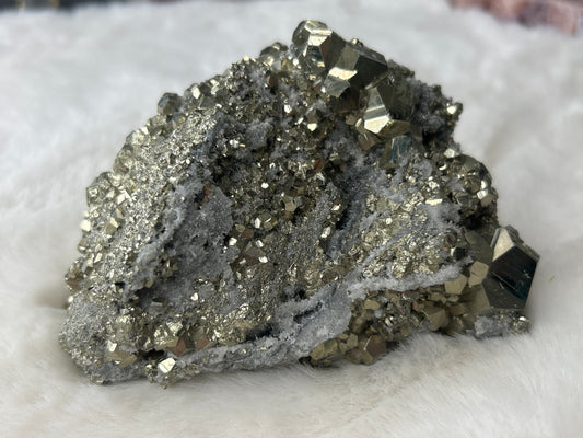 XL Pyrite & Quartz Cluster