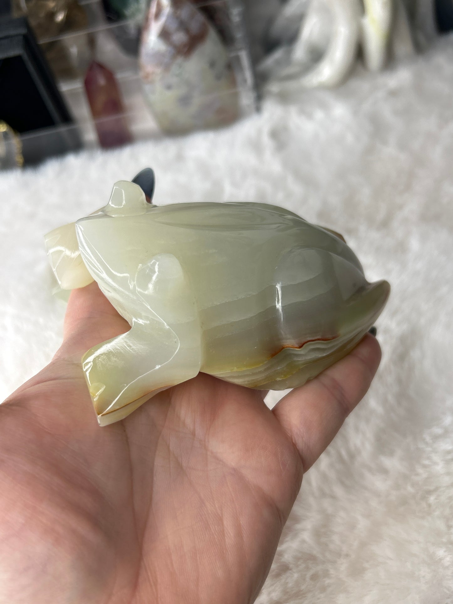 Green Calcite Frog