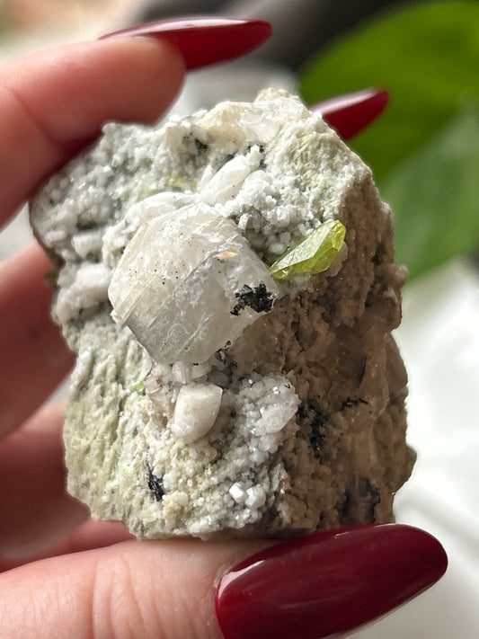 Rare- Sphene Titanite with Aduloria and Hematite-Pakistan