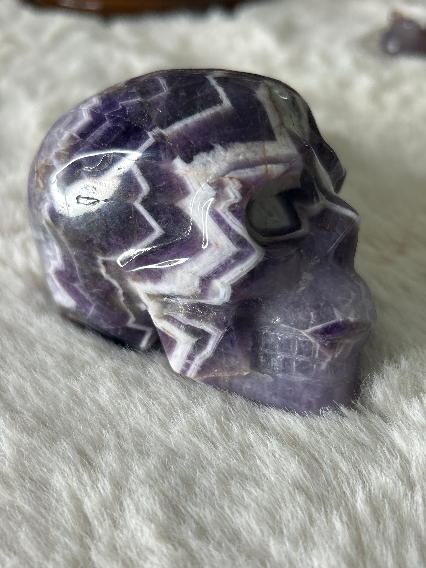 Chevron Amethyst Skull