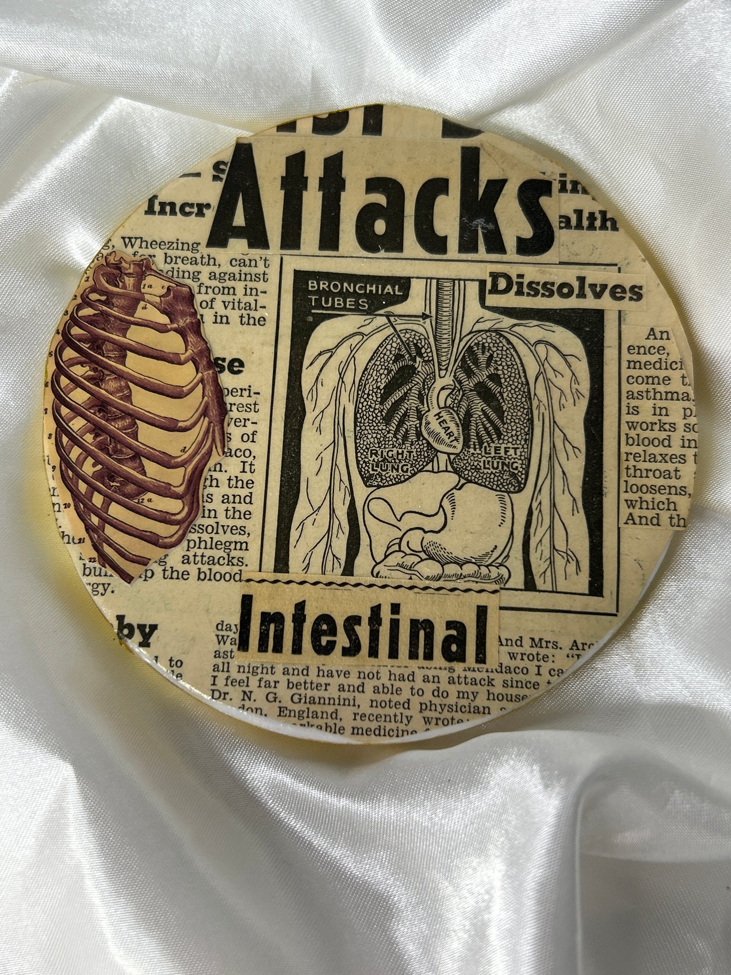 Macabre Vintage Collage Coaster