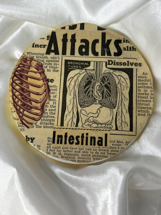 Macabre Vintage Collage Coaster