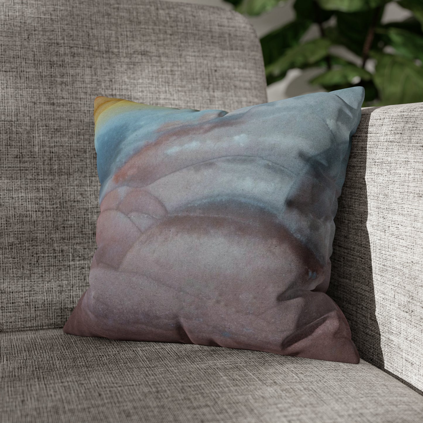 Polychrome Jasper Spun Polyester Square Pillow Case