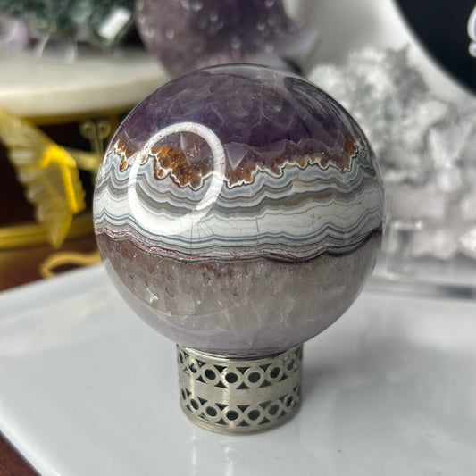 Amethyst x Agate Sphere