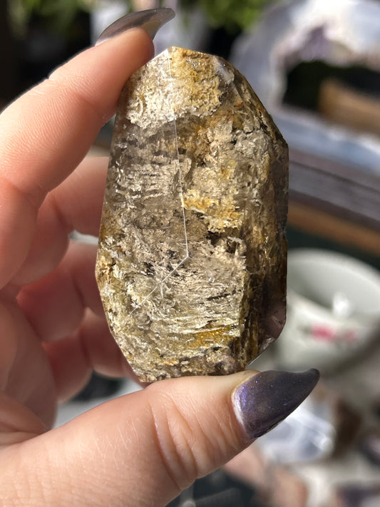 Smoky Garden Quartz with Rutile Free Form