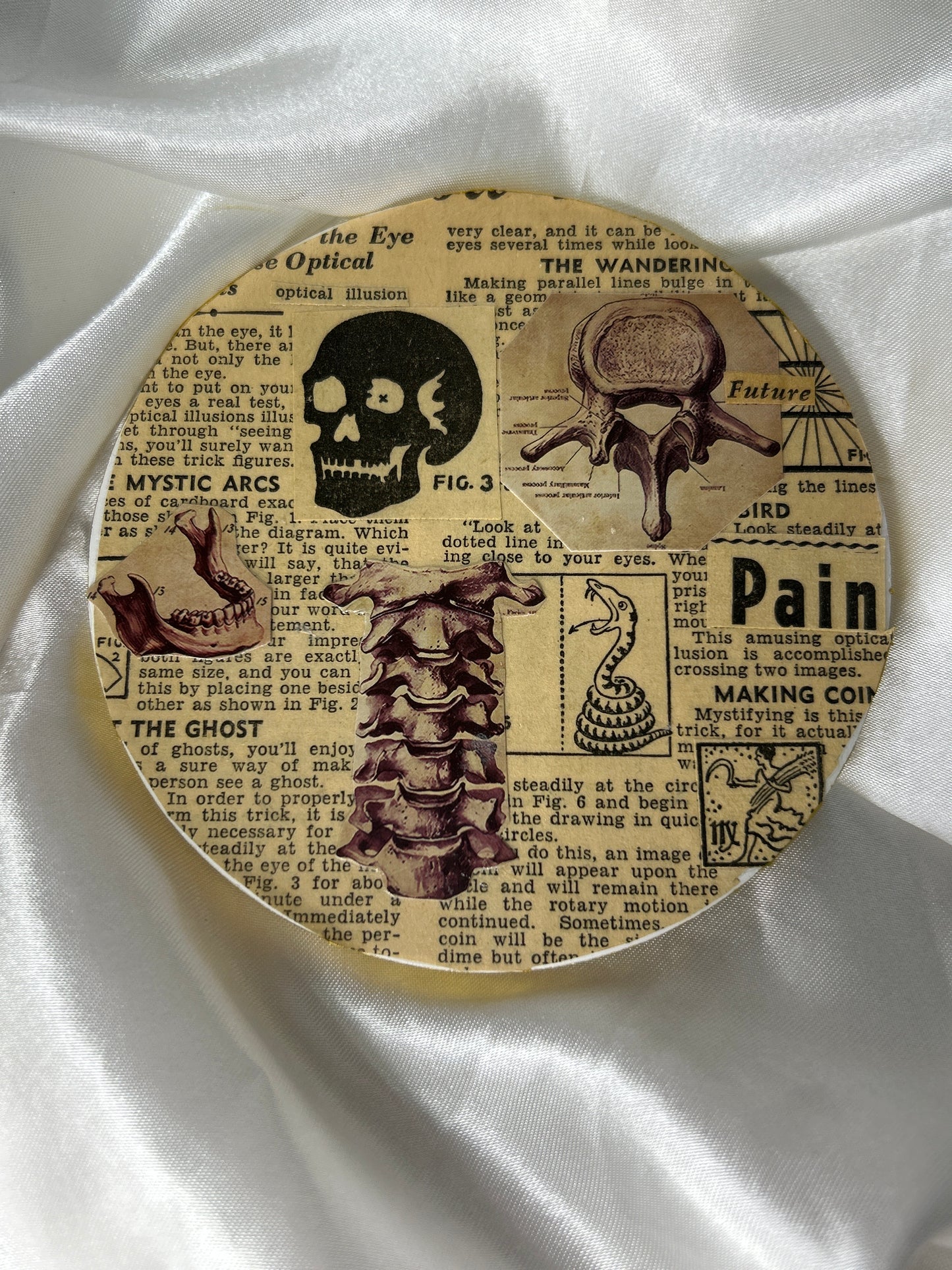 Macabre Vintage Collage Coaster