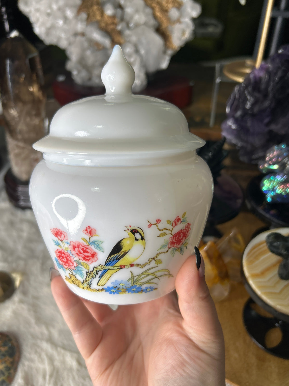 1970’s Avon Milk Glass Ginger Jar