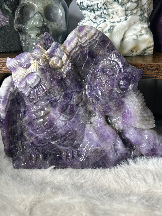 Chevron Amethyst Owls