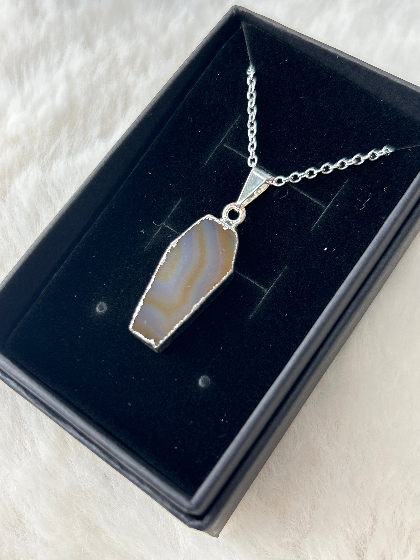 Agate Coffin Necklace