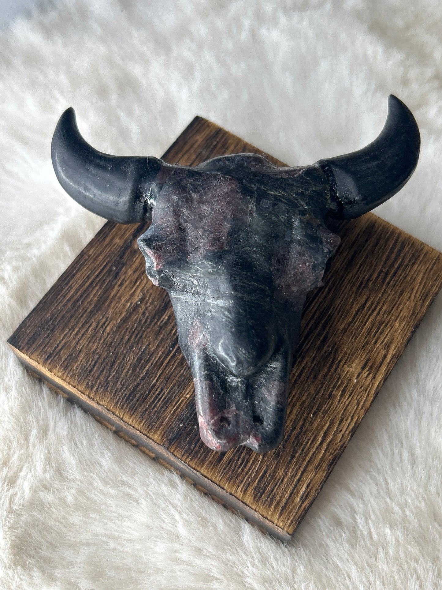 Garnet x Astrophyllite Bull Skull