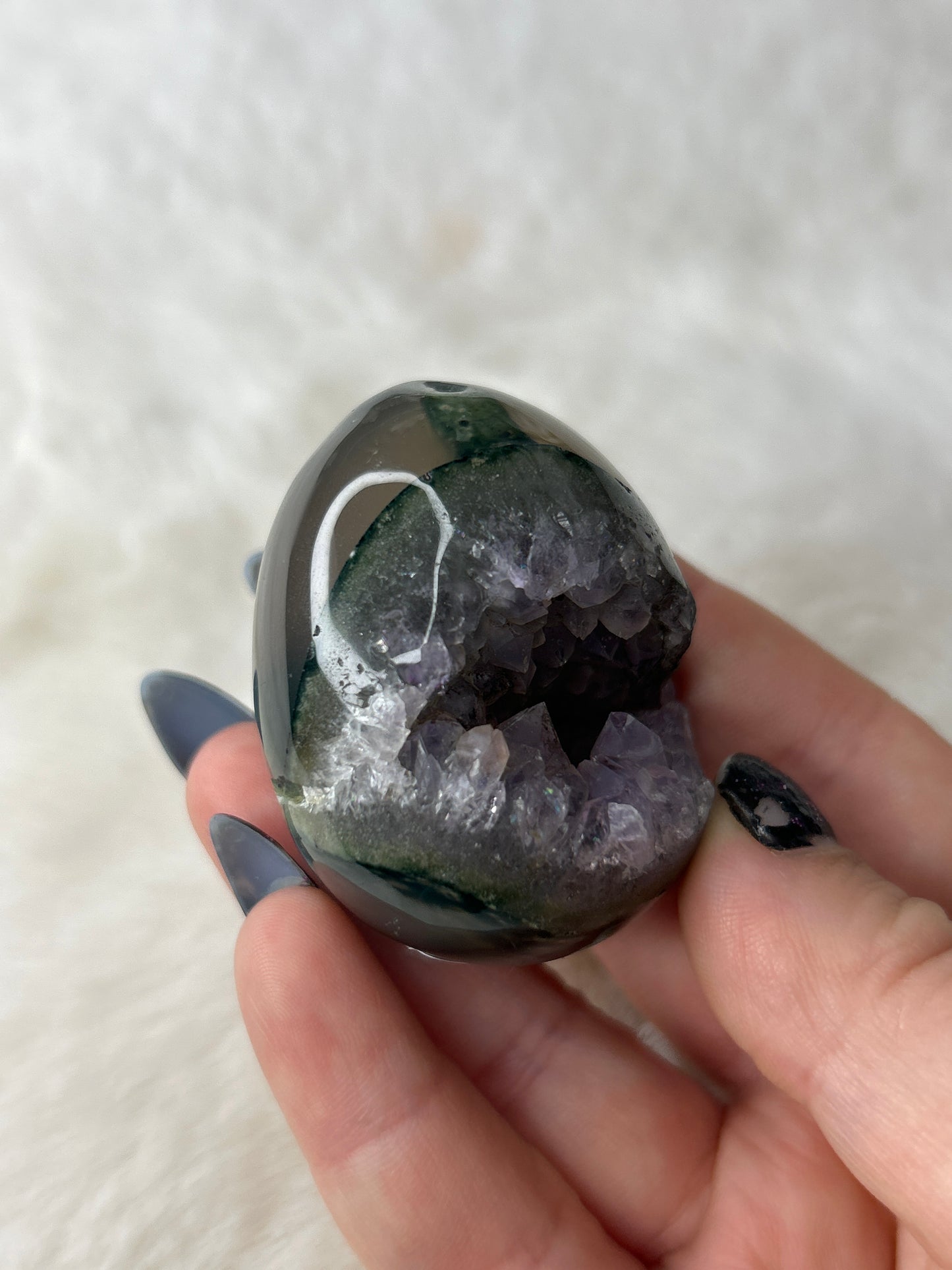 Amethyst & Agate Druzy Egg