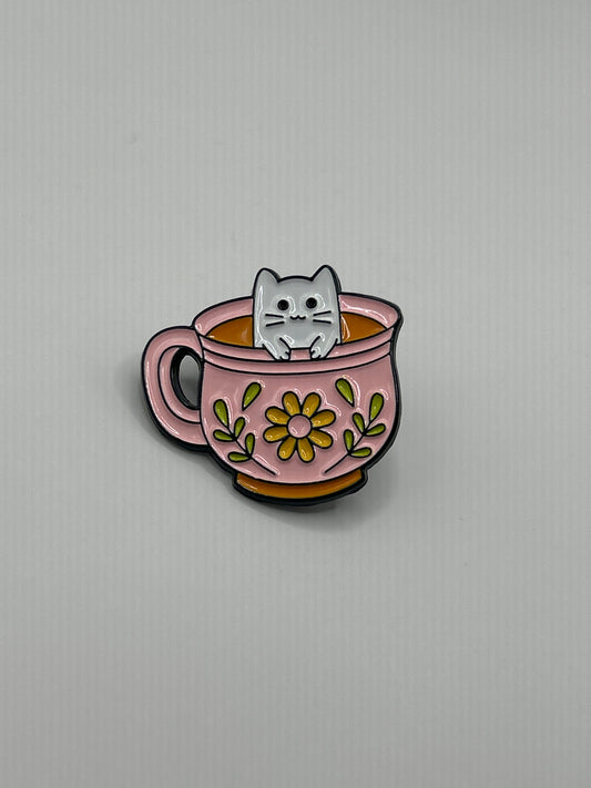 Cat Teacup Pin