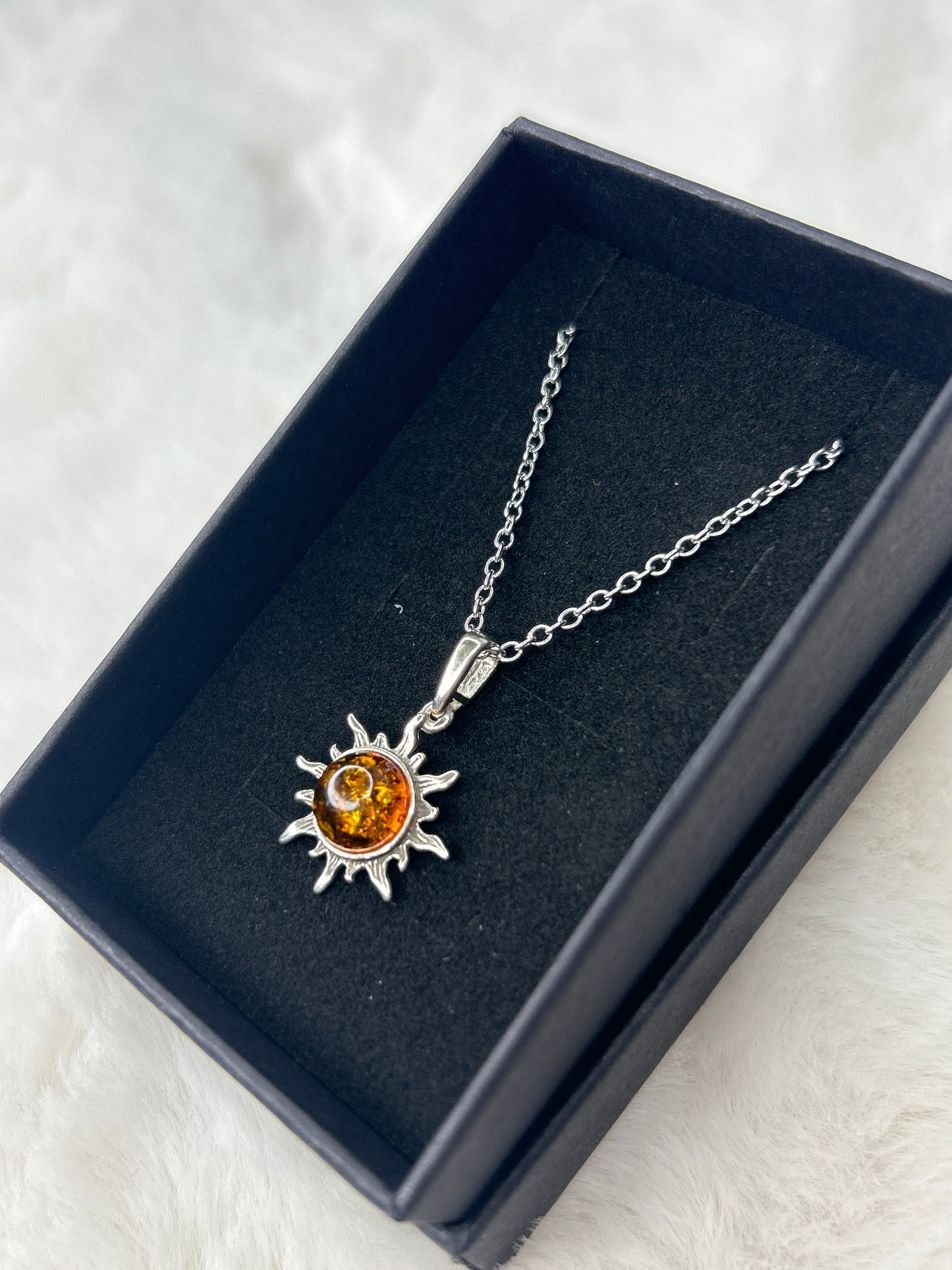 Amber Sun Sterling Silver Necklace