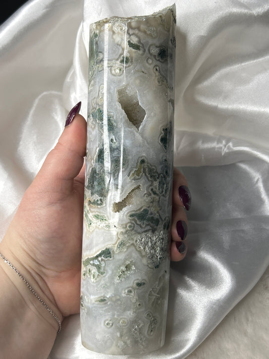 Moss Agate Cylinder