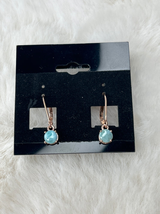 Rose Gold Plated Larimar Earrings