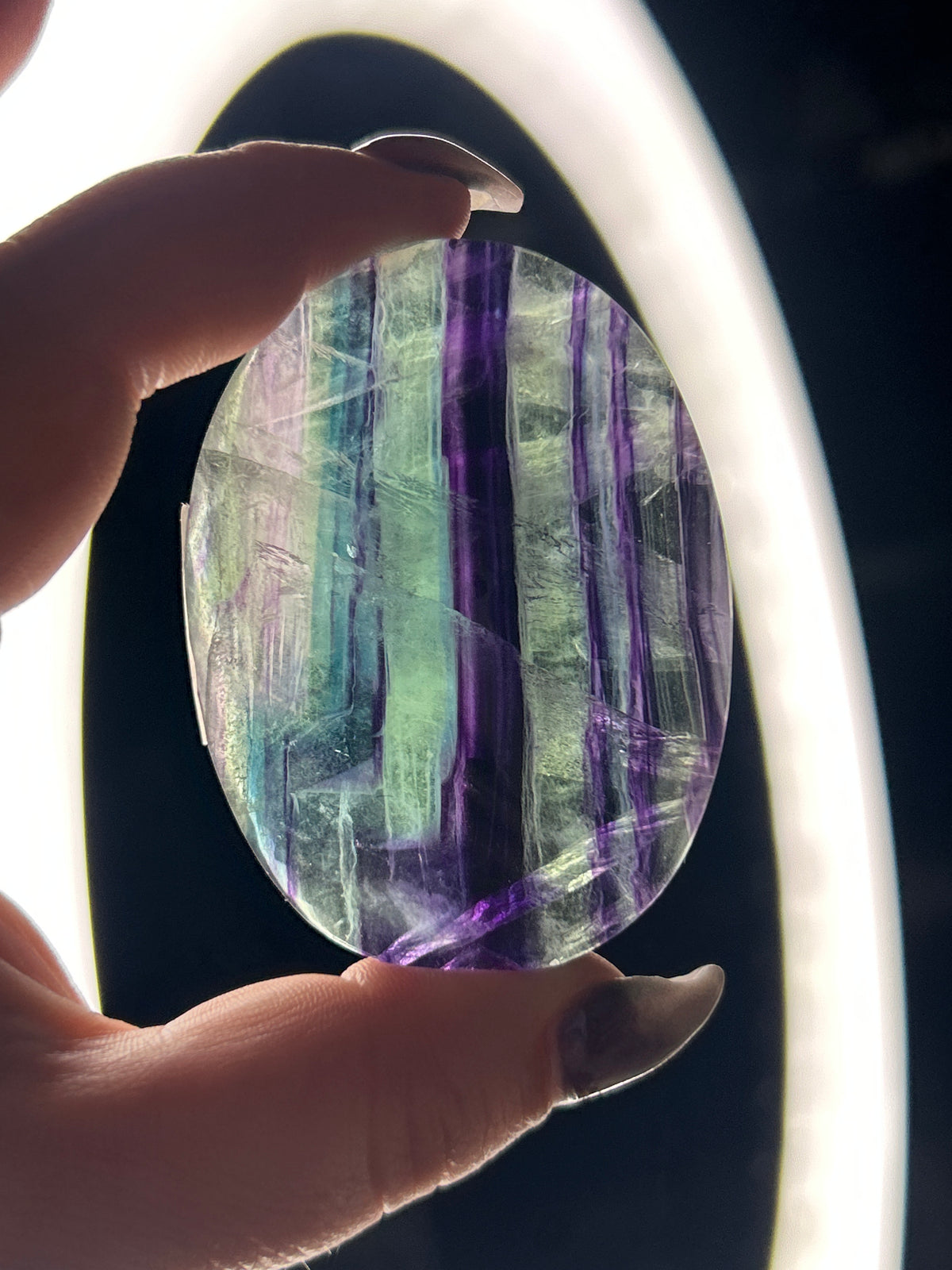 Fluorite Palm Stone