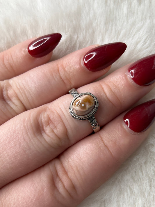 925 Sterling Silver Ocean Jasper Ring