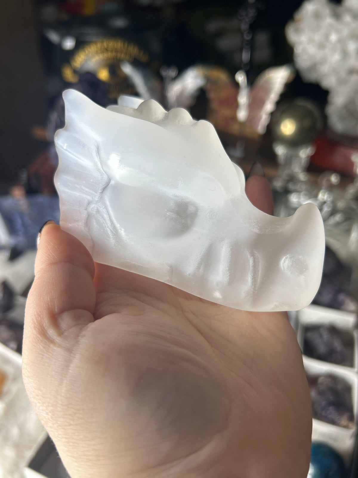 Satin Spar Dragon Head