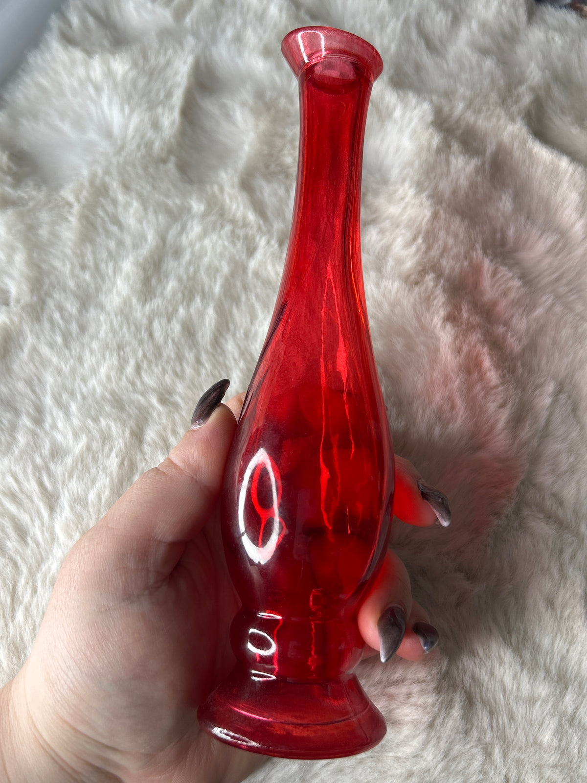 1960-70’s Vintage Avon Ruby Red Bud Vase