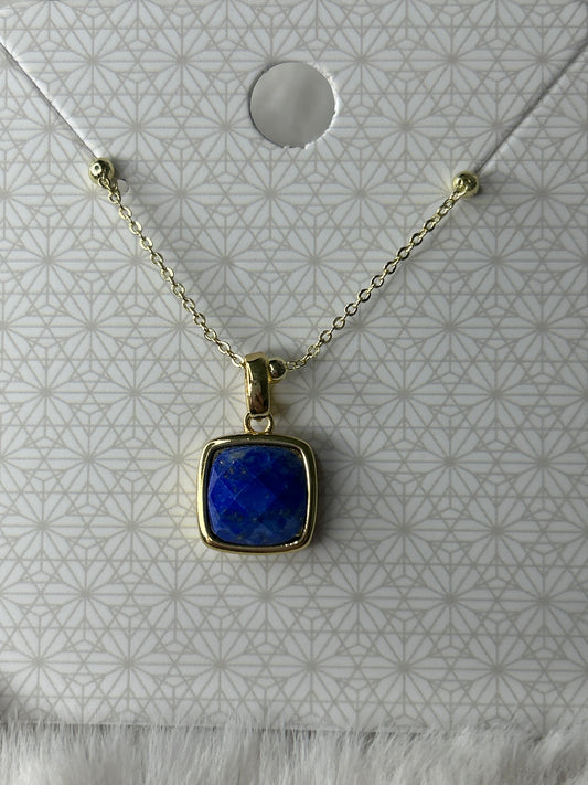 Faceted Lapis Necklace