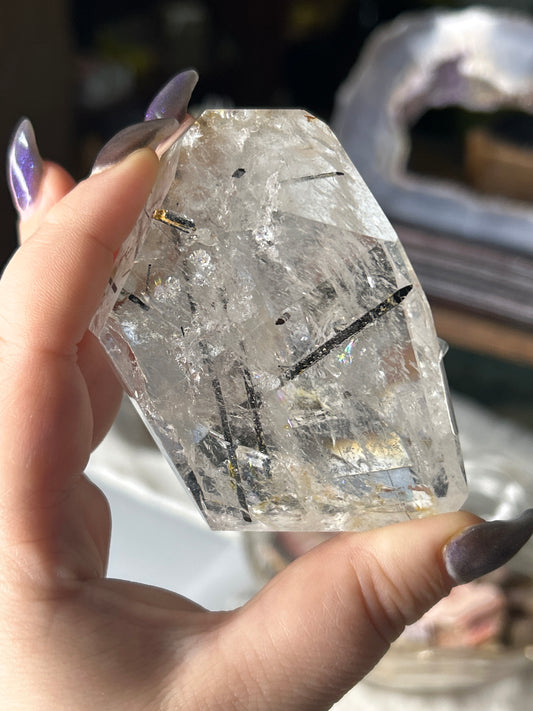 Black Tourmaline in Quartz Free Form
