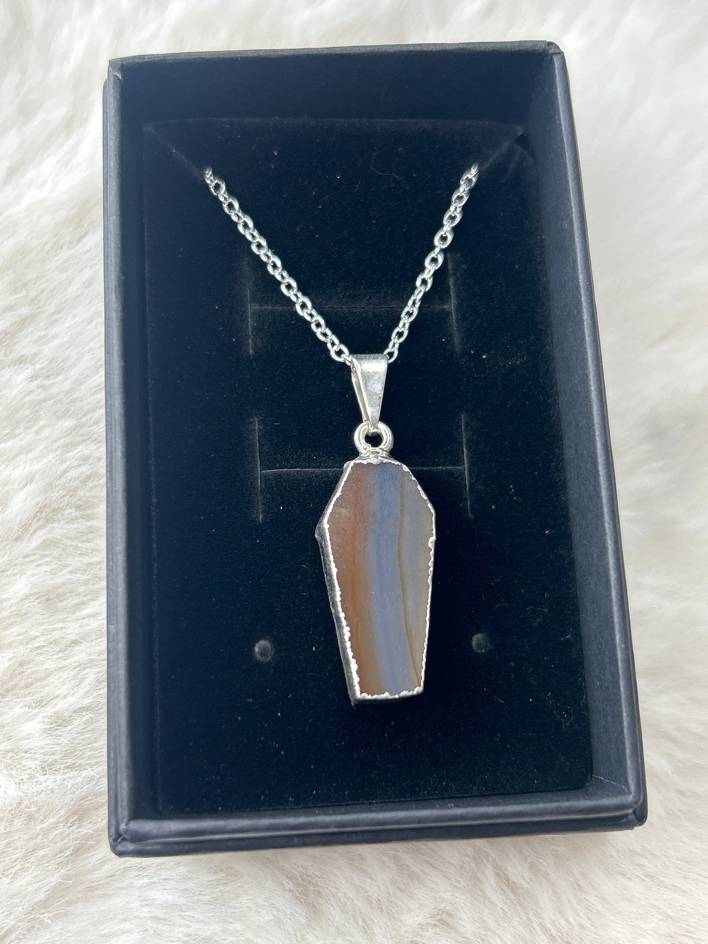 Agate Coffin Necklace