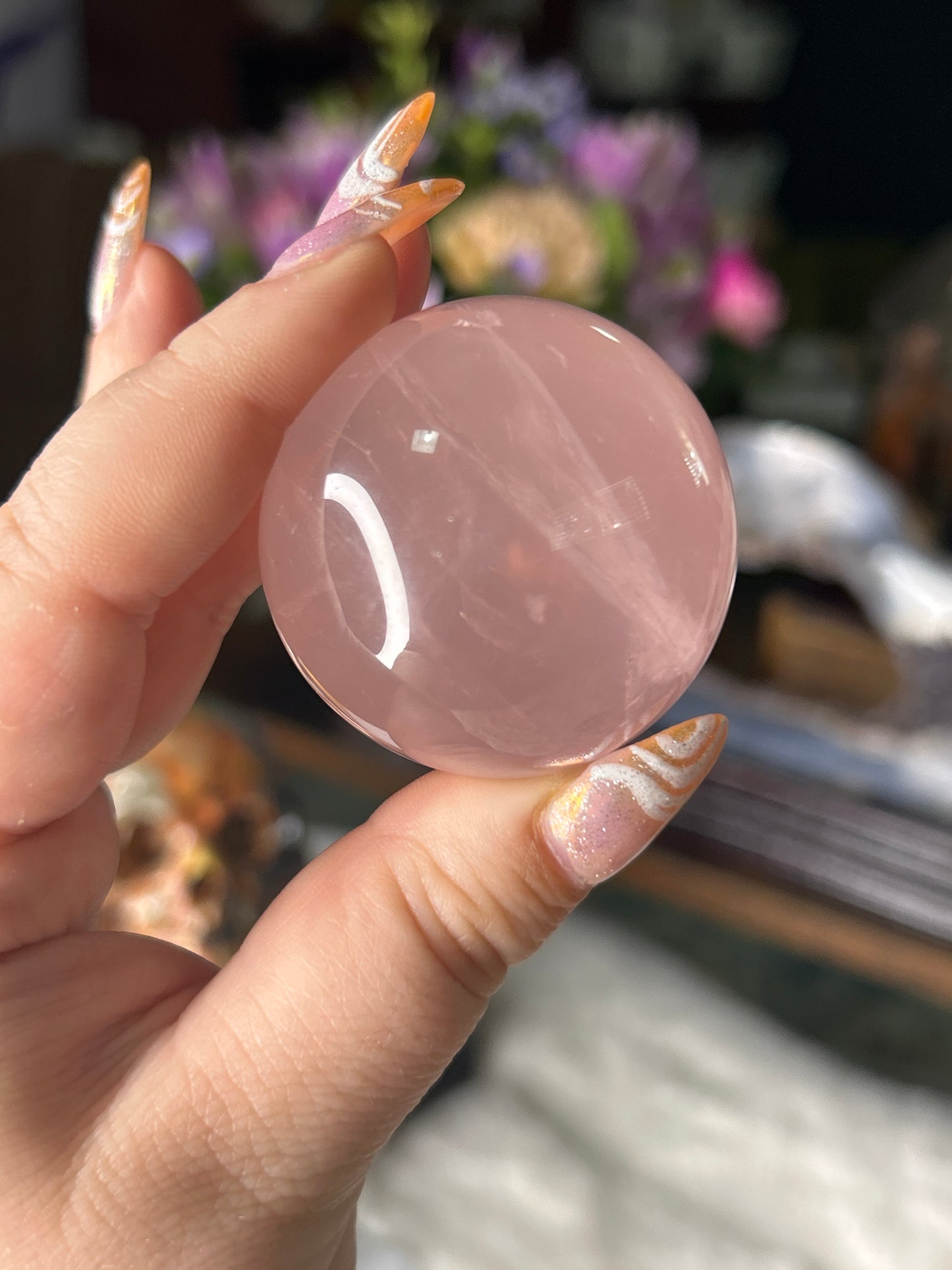 Star Rose Quartz Sphere
