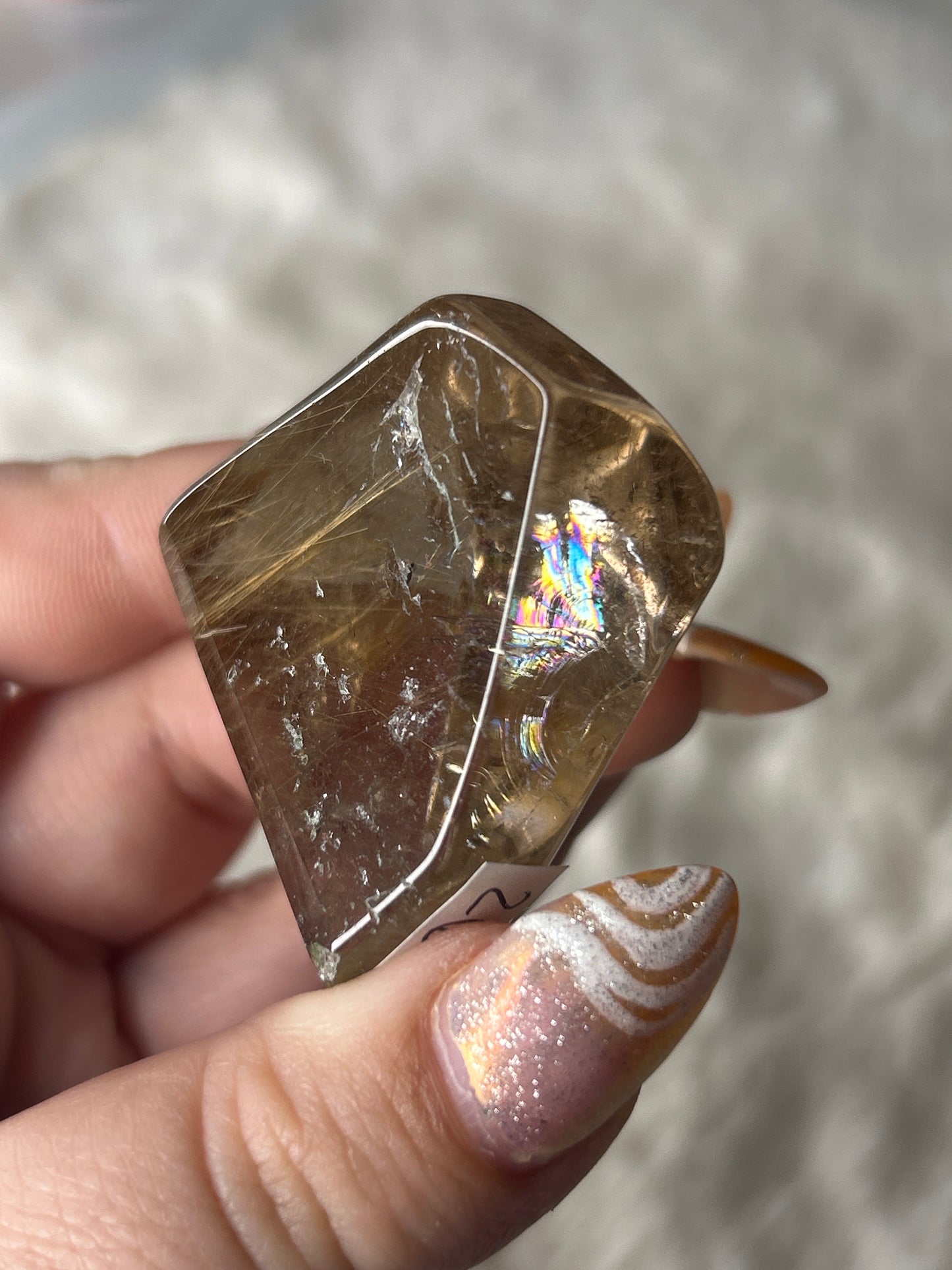 Golden Rutile in Smoky Quartz Free Form