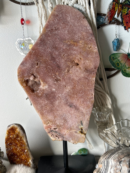 XL Pink Amethyst Slab on Stand