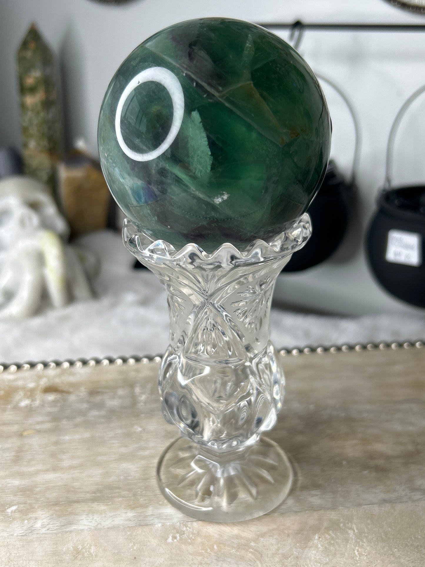 Vintage Glass Sphere Stand