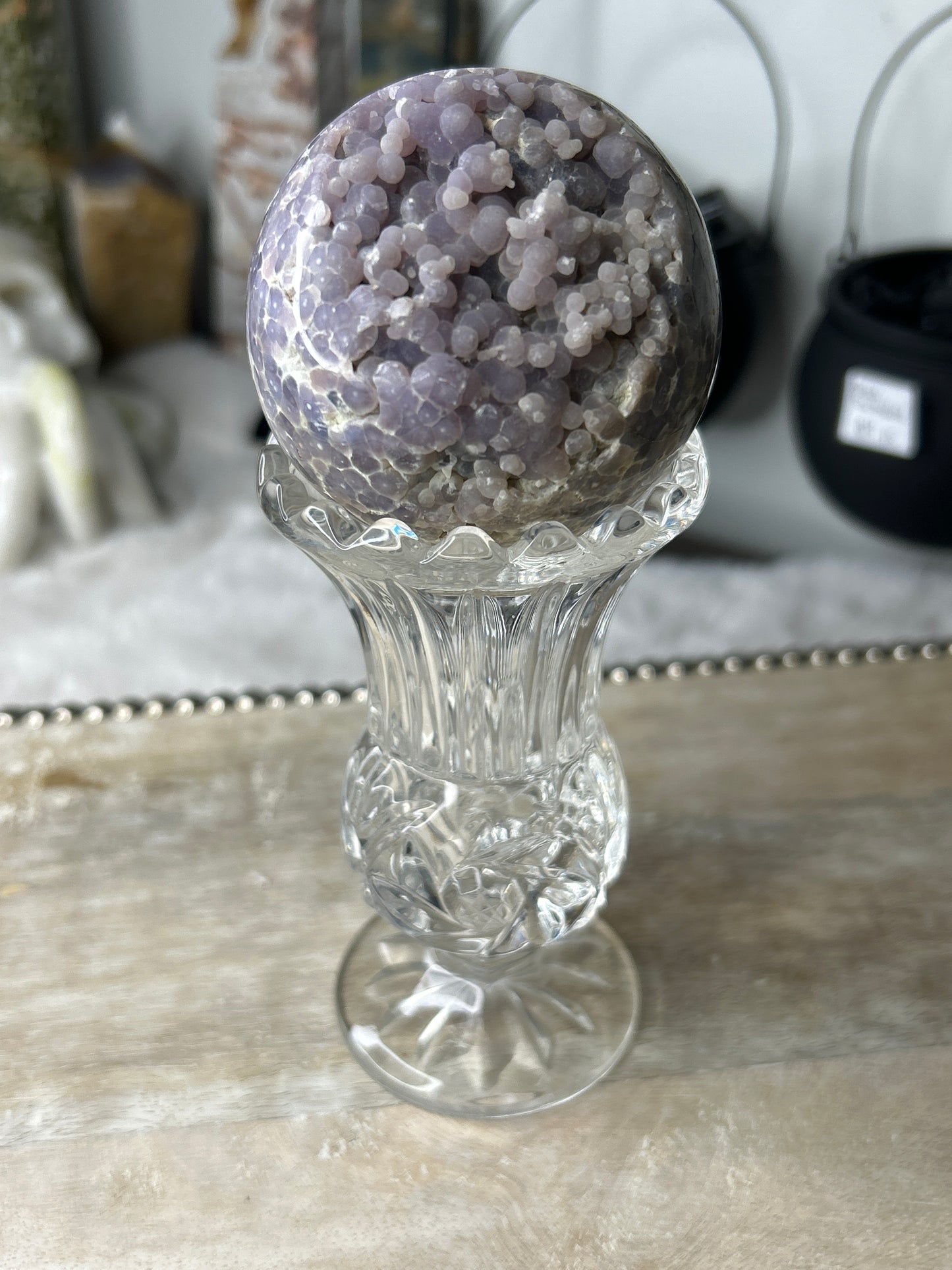 Vintage Glass Sphere Stand