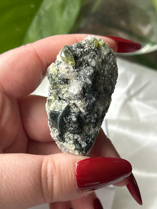 Rare- Sphene Titanite with Aduloria and Hematite- Pakistan