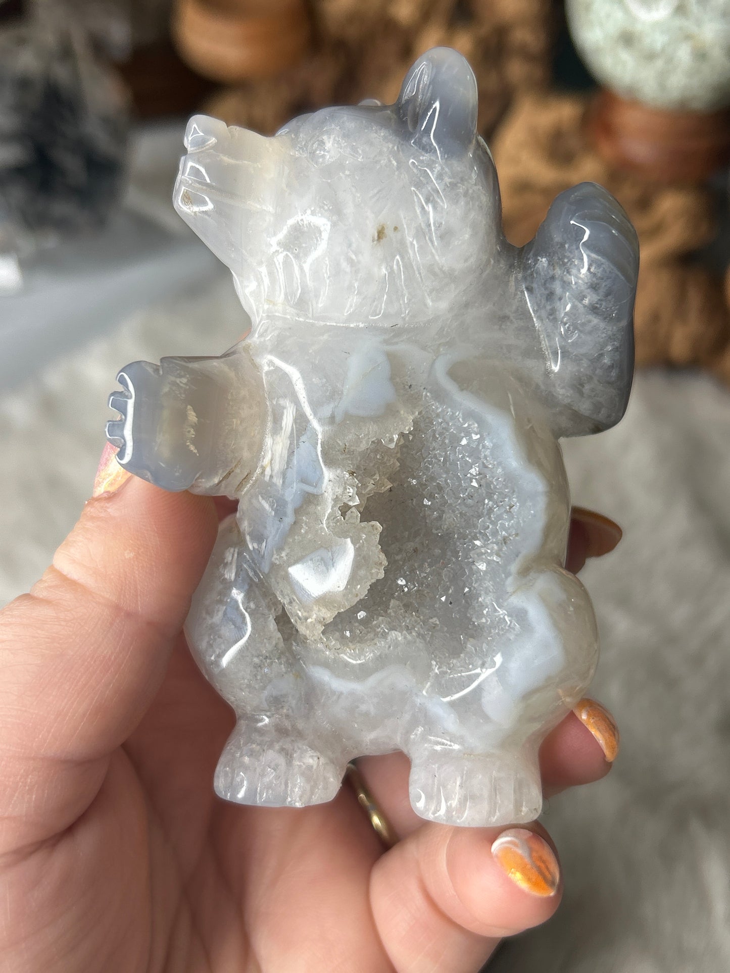 Druzy Agate Bear