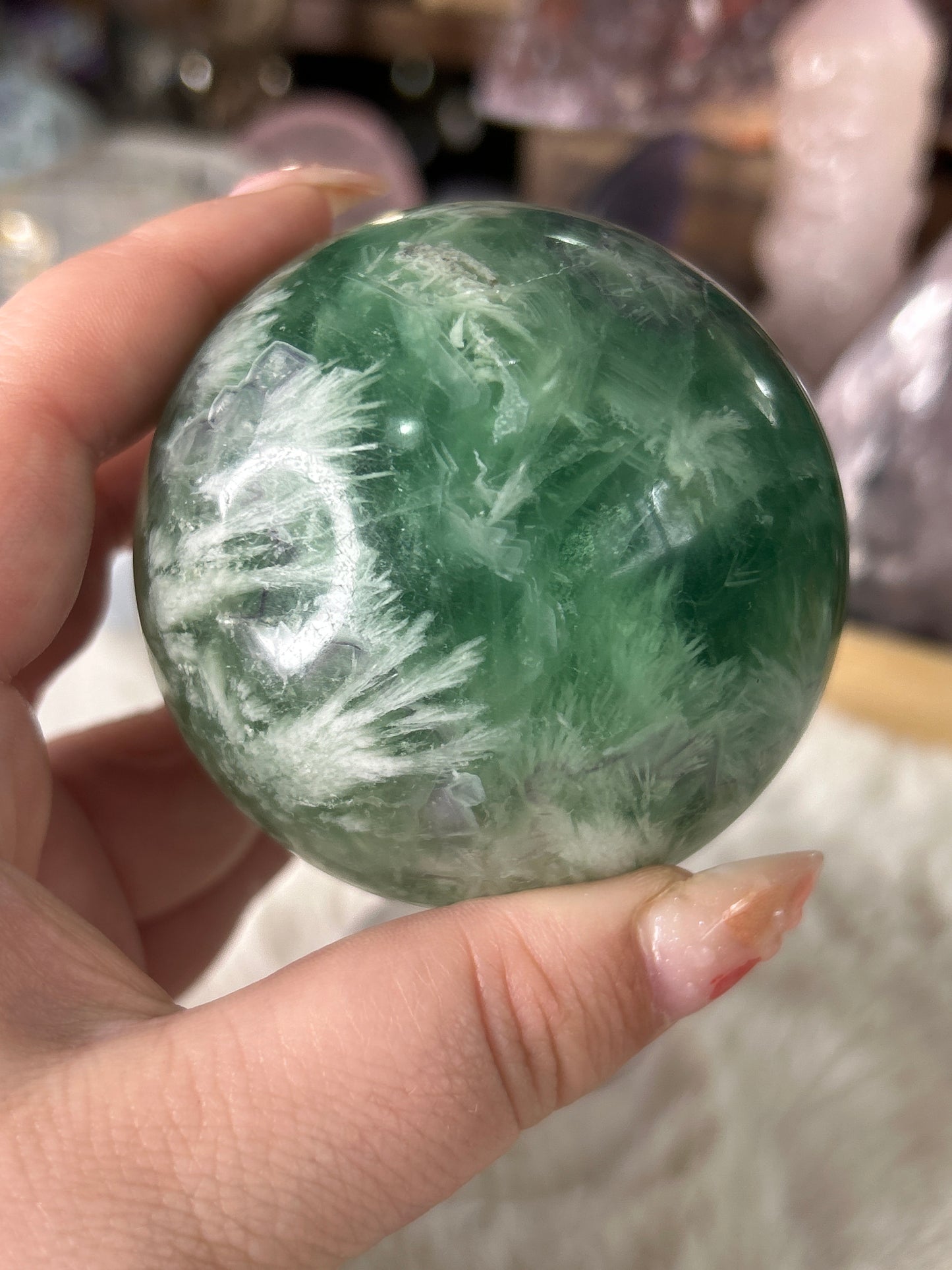 Feather Fluorite Sphere