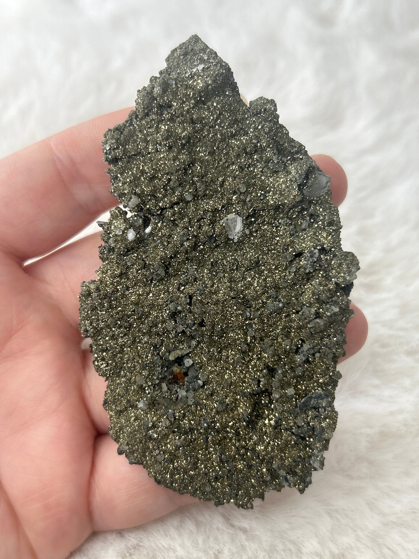 Pyrite on Cubic Fluorite