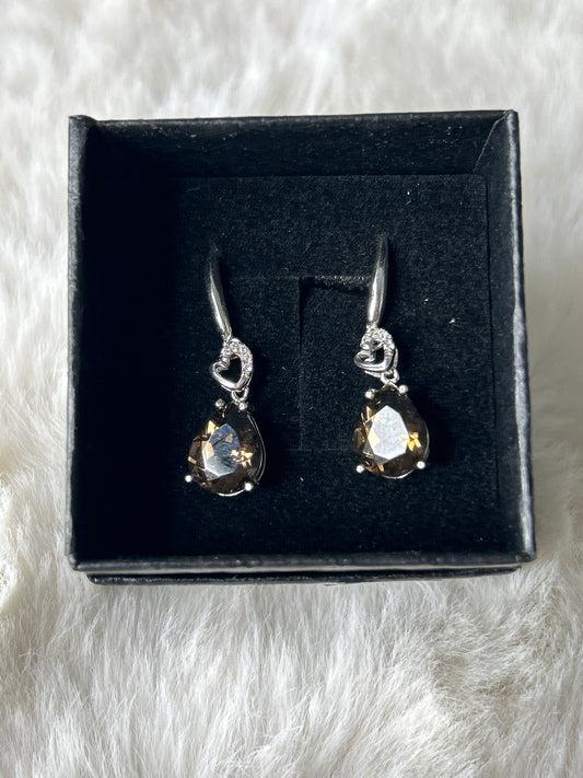 925 Sterling Silver Smokey Quartz Earrings