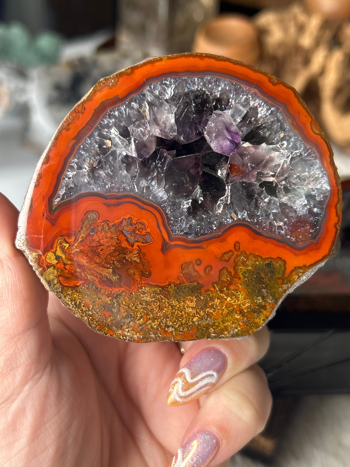 XL Zhanguo Agate with Amethyst Pair