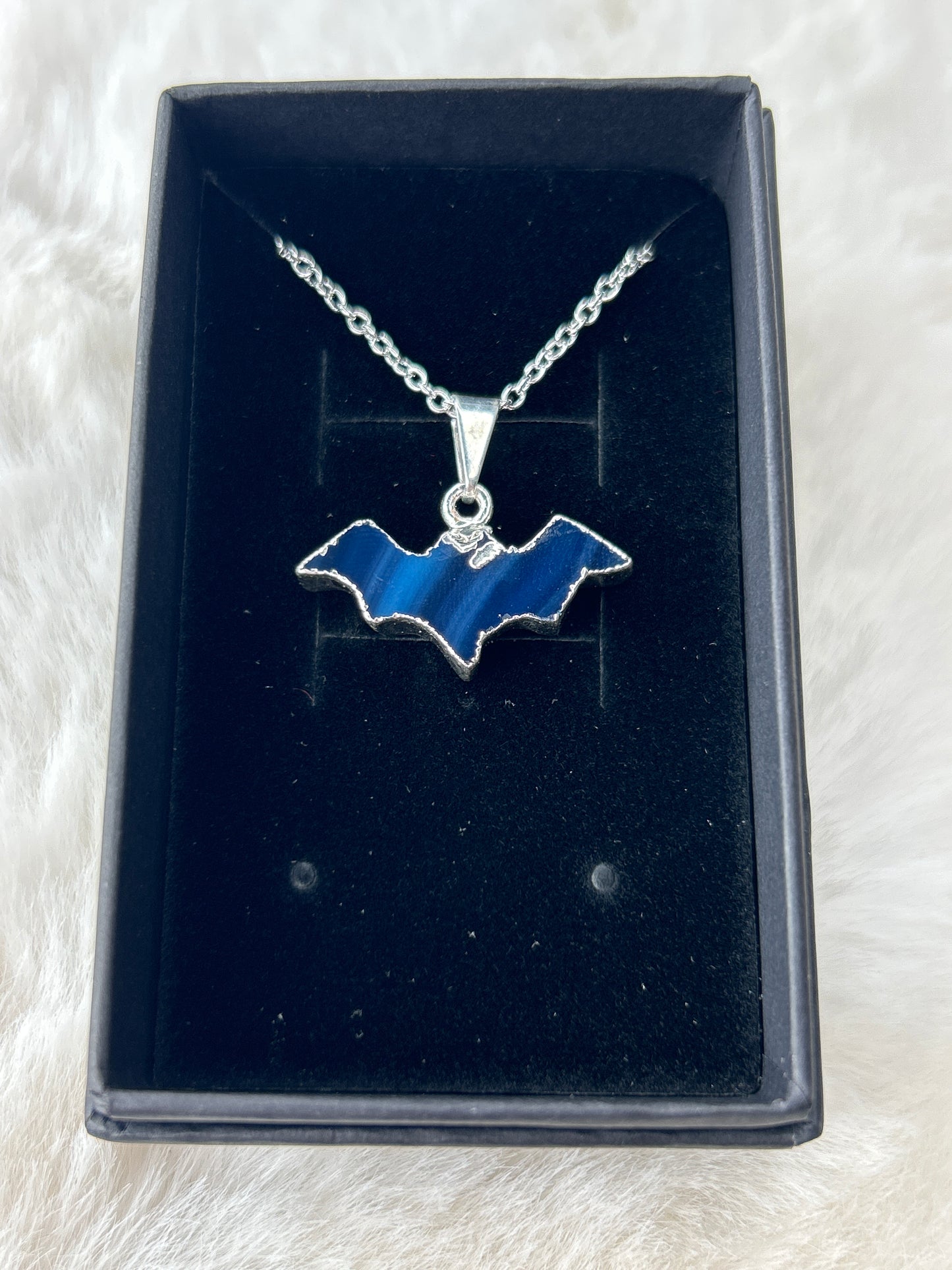 Dyed Agate Bat Necklace