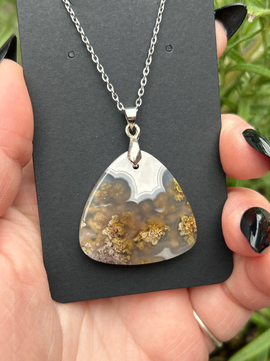 Indonesian Scenic Moss Agate Necklace