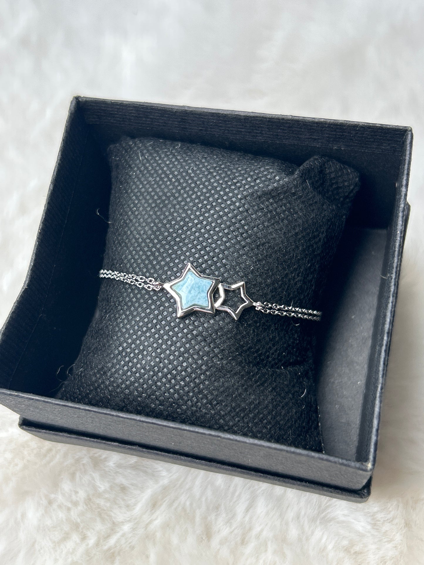 Larimar Star Bracelet 925 Sterling Silver