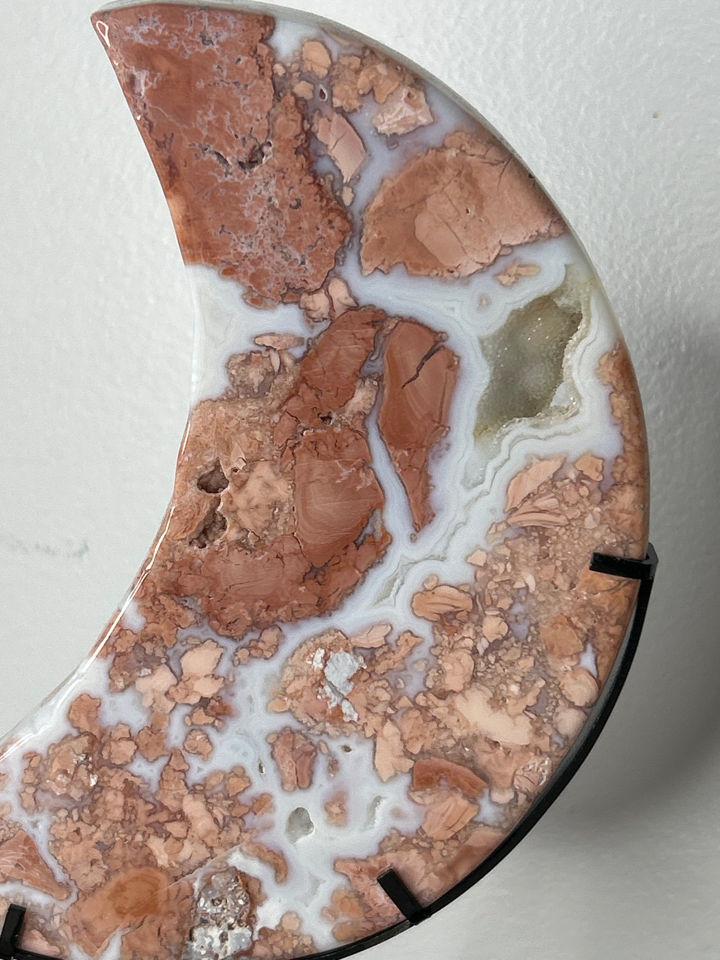 Cotton Candy Agate Moon on Stand