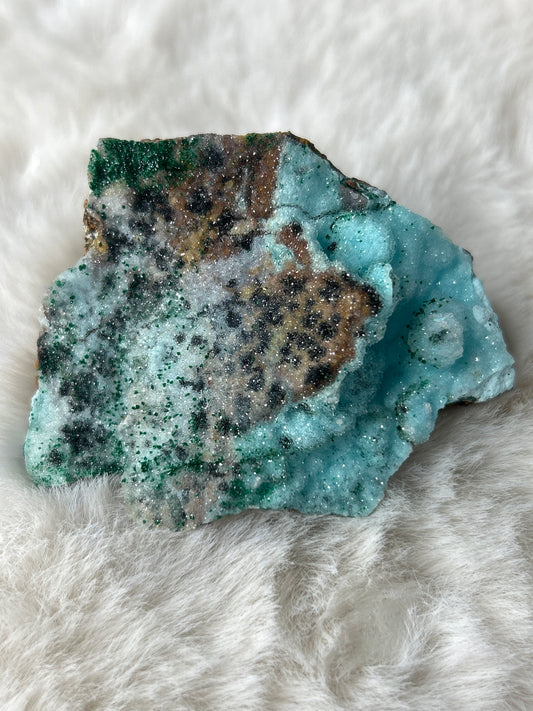 Chrysocolla & Malachite- Lupoto Mine, Congo