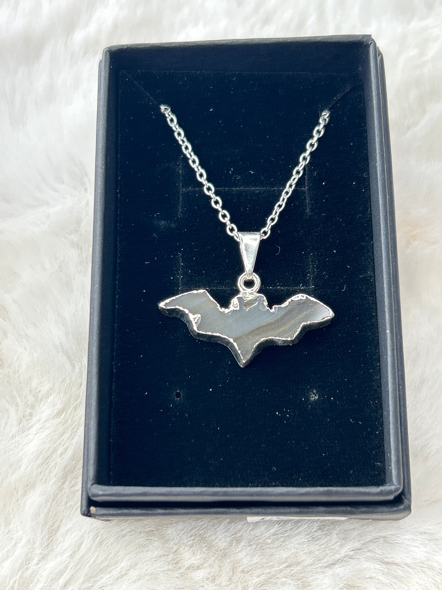 Agate Bat Necklace