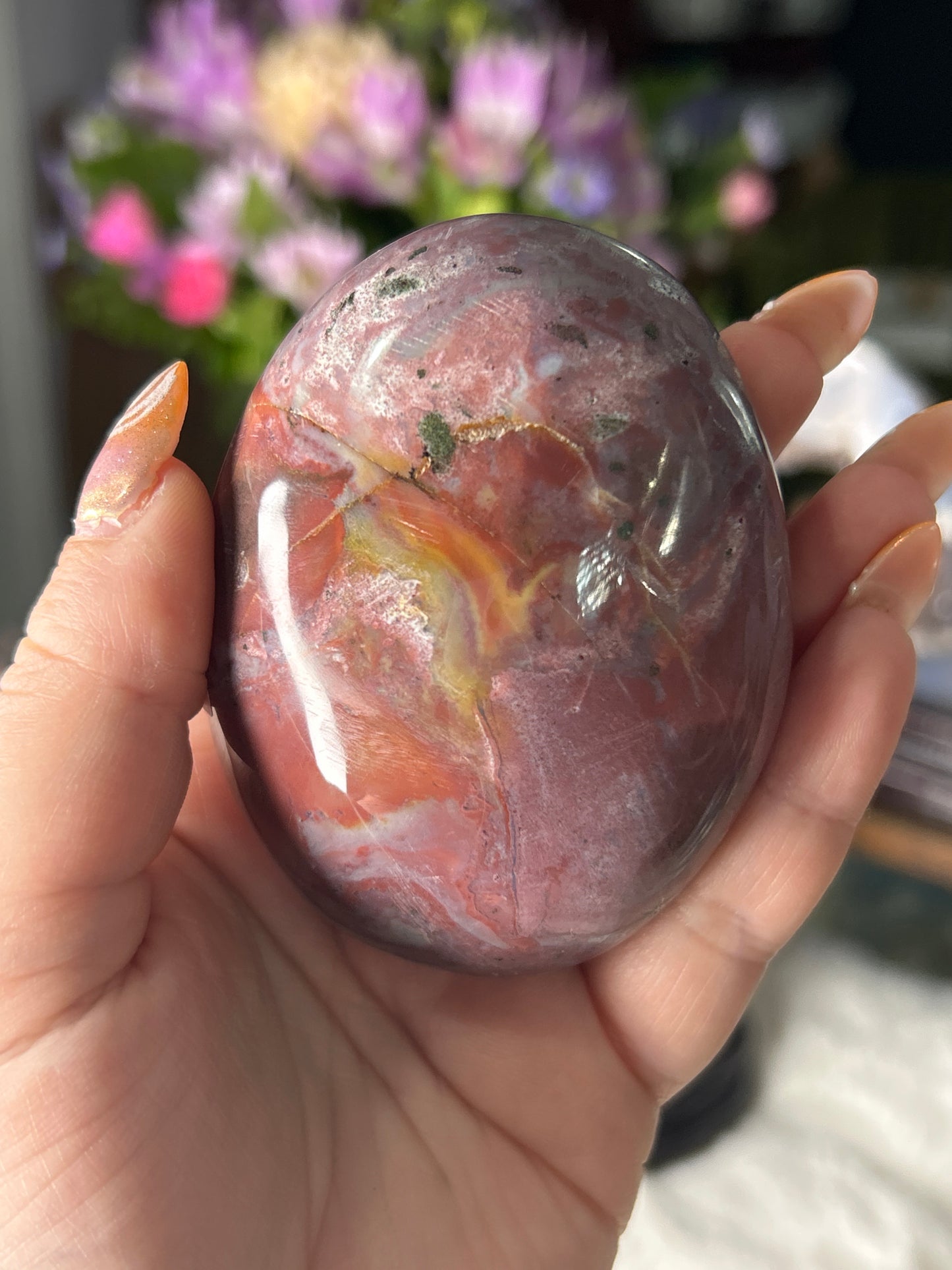 XL Ocean Jasper Palm Stone