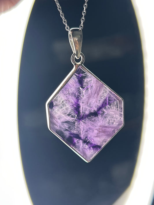 Trapiche Amethyst Necklace-925 Sterling Silver