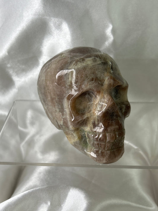 Moonstone with Sunstone Skull