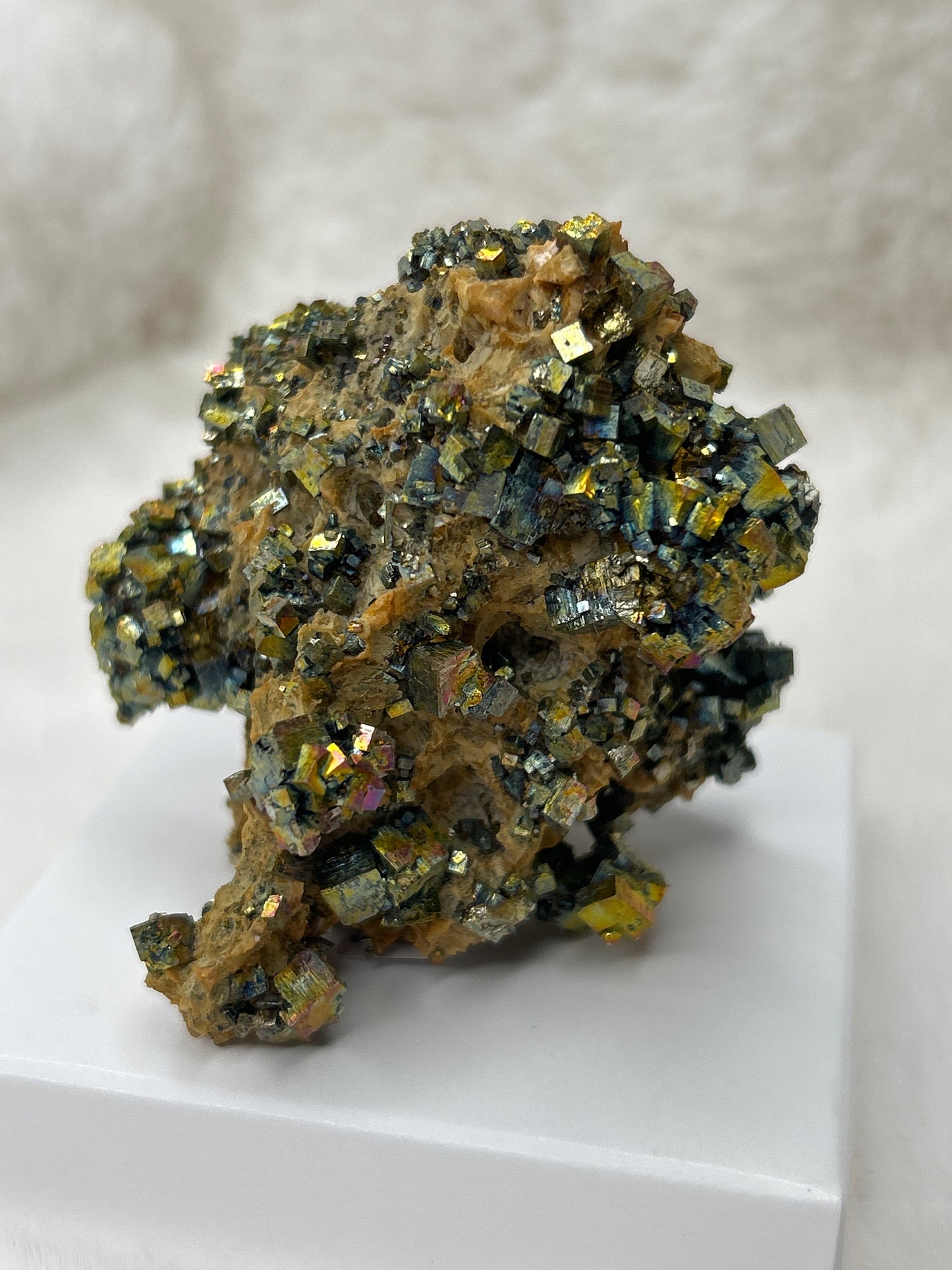Iridescent Cubic Pyrite
